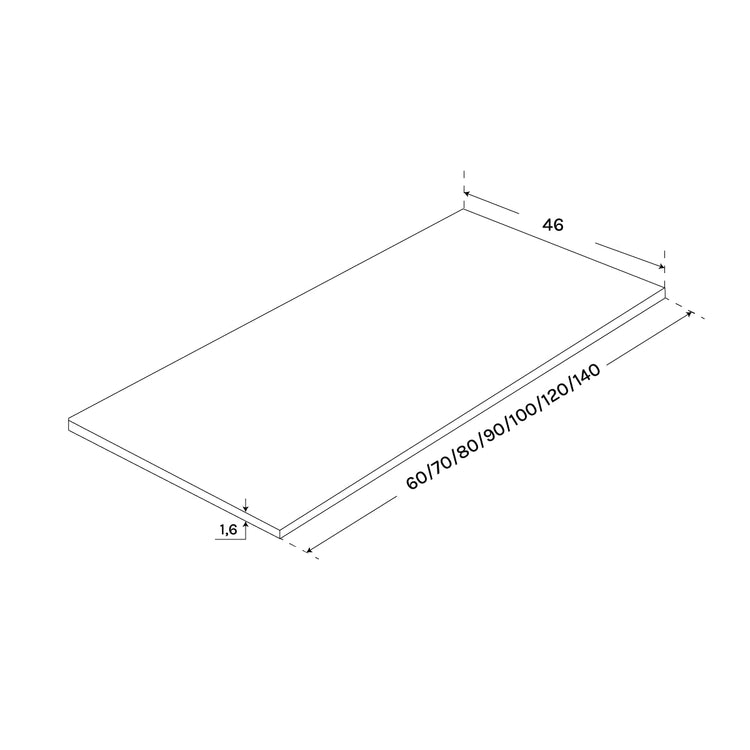 Encimera de Madera Hidrófuga Blanca