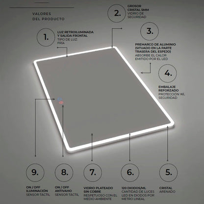 Espejo con cantos redondeados Praga - Thebath