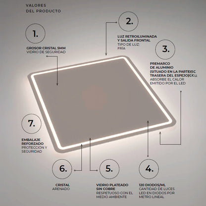 Espejo con luces led Austria - Thebath