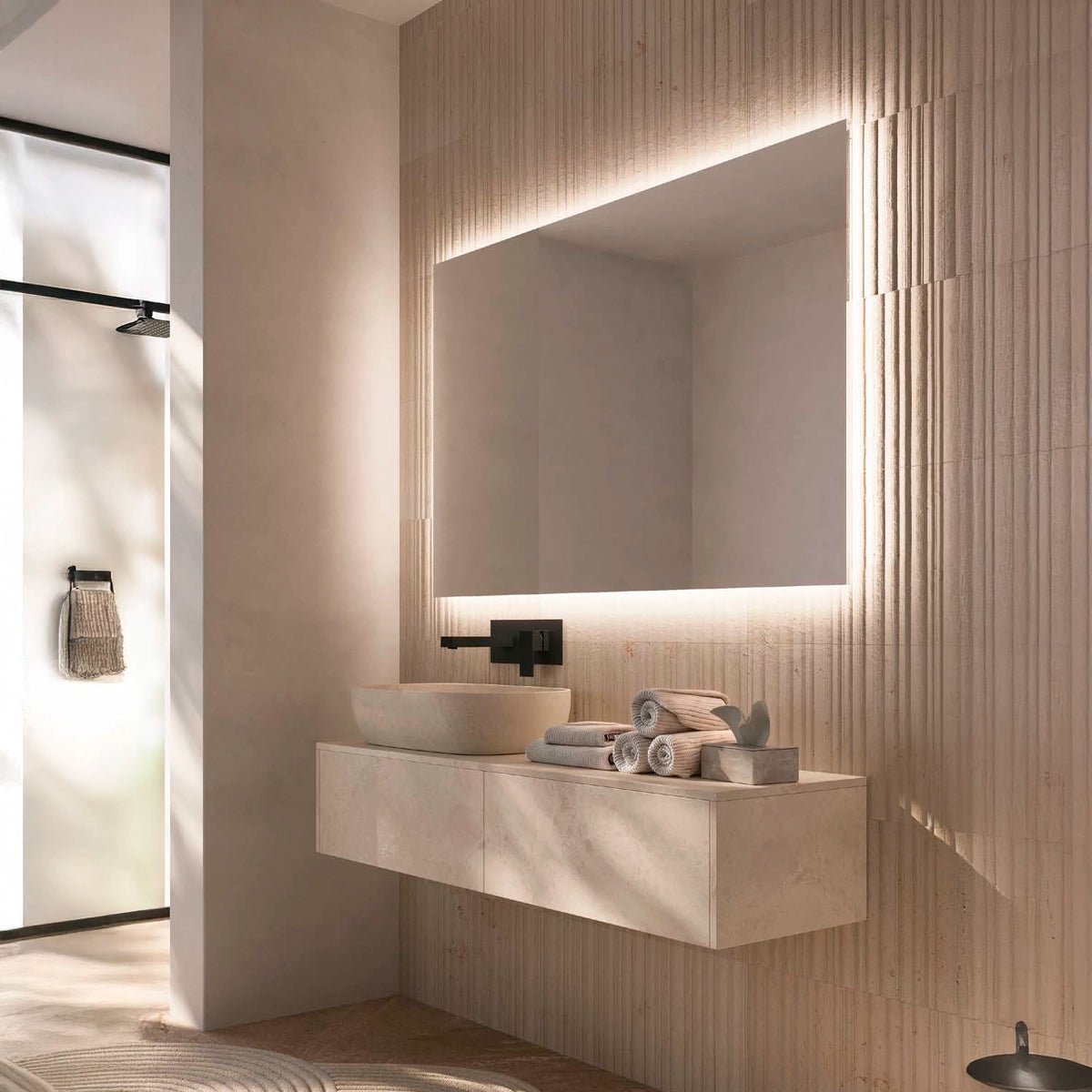 Espejo cuadrado con luz led Suecia - Thebath