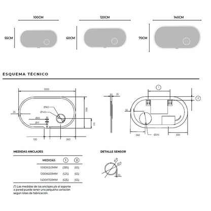 Espejo de baño aumento Indiana - Thebath