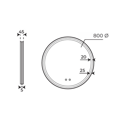 Espejo Leonardo 80cm Outlet - The Bath