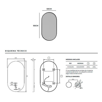 Espejo luz led integrada Rio - Thebath