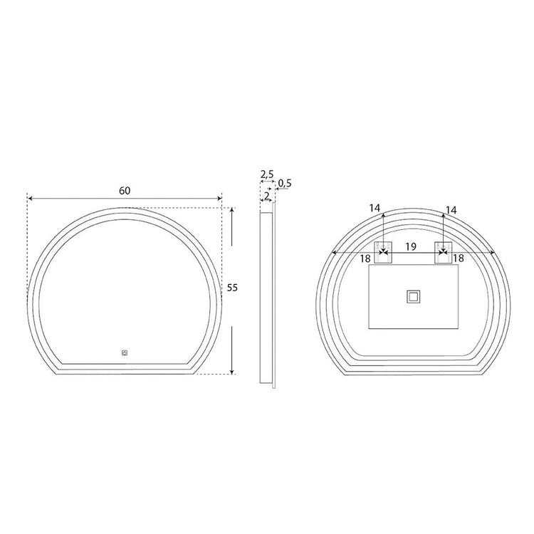 Espejo para baño 1 botón Vesta