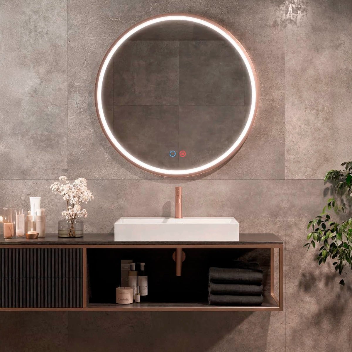 Espejo redondo con luz París - Thebath