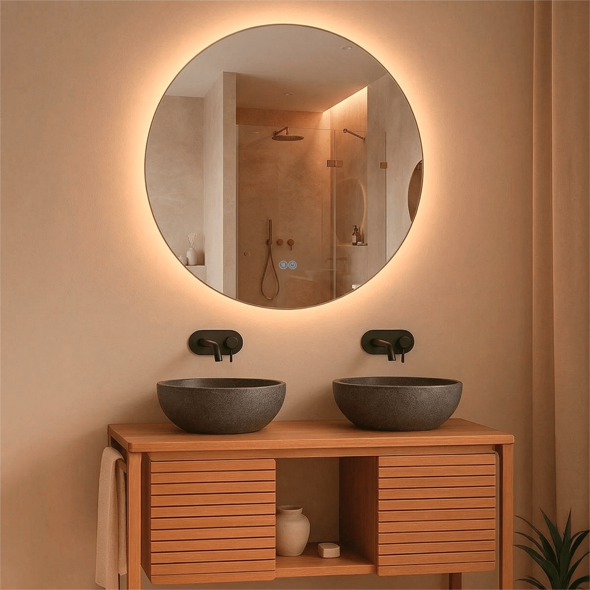 Espejo redondo retroiluminado 80cm Hermes - Thebath