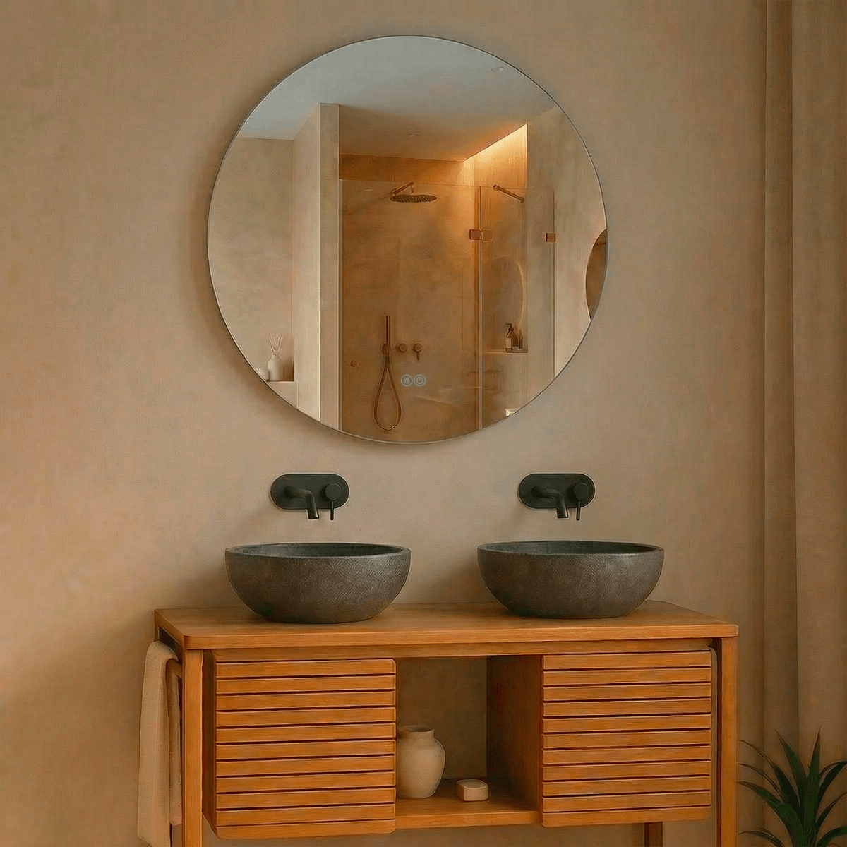 Espejo redondo retroiluminado 80cm Hermes - Thebath