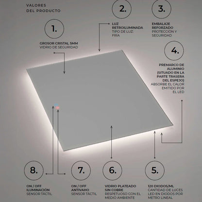 Espejo retroiluminado con luz led Italia - Thebath