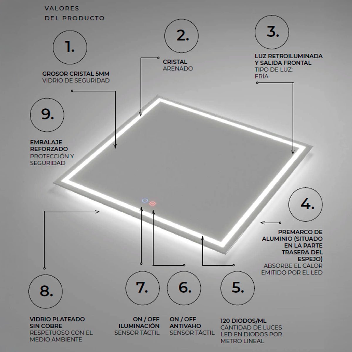 Espejo táctil Holanda - Thebath