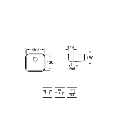 Fregadero bajo encimera acero inoxidable Lisboa - Thebath