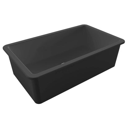 Fregadero cerámico negro mate