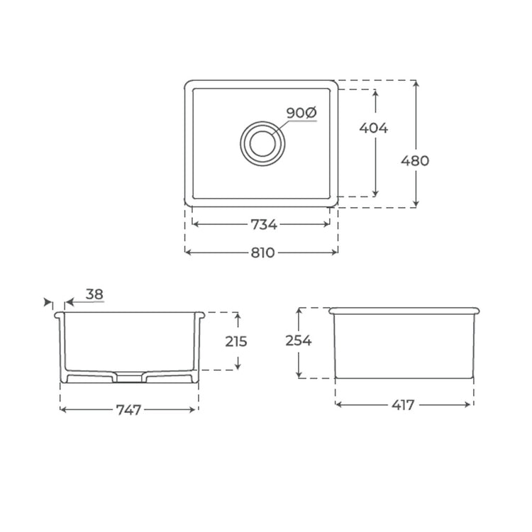 Fregadero Haro bajo encimera simple