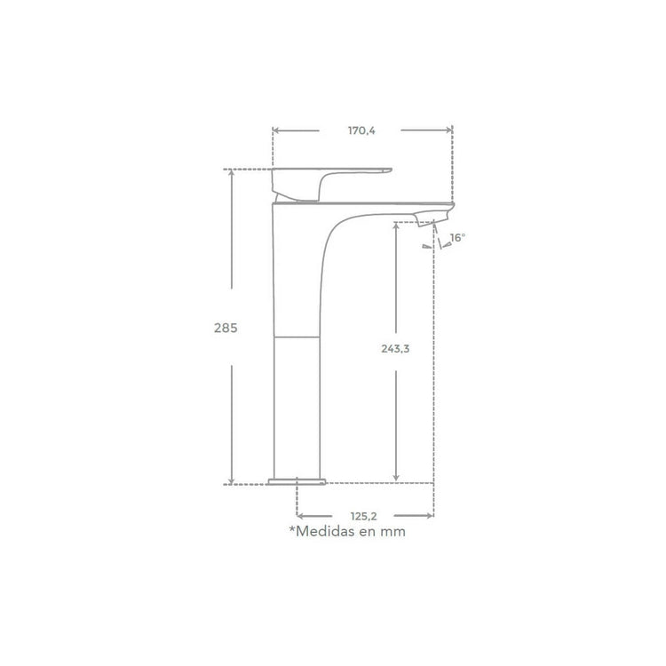 Grifo de caño alto Flat