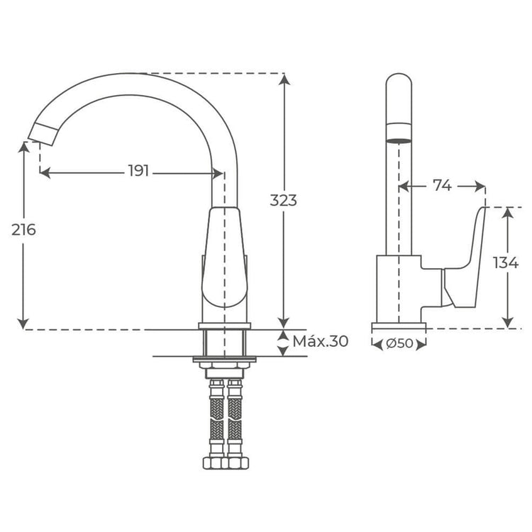 Grifo de cocina negro mate Crono