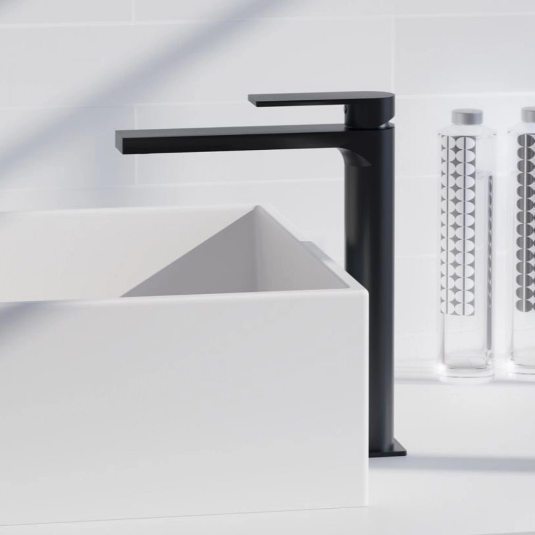 Grifo de lavabo de caño alto mate Alpha