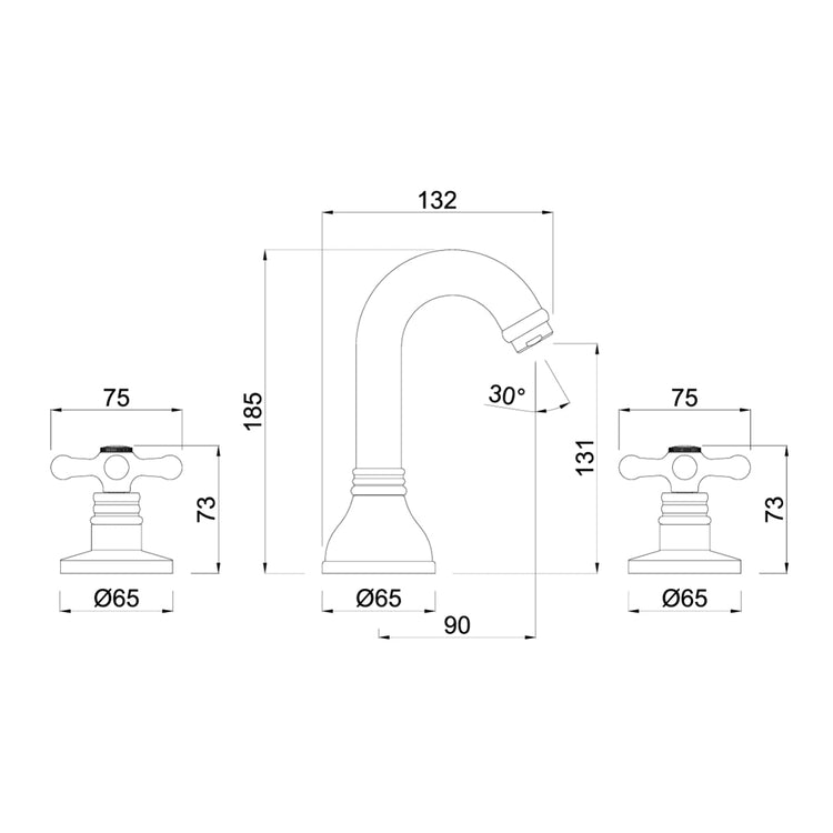 Grifo lavabo 3 piezas Stilo
