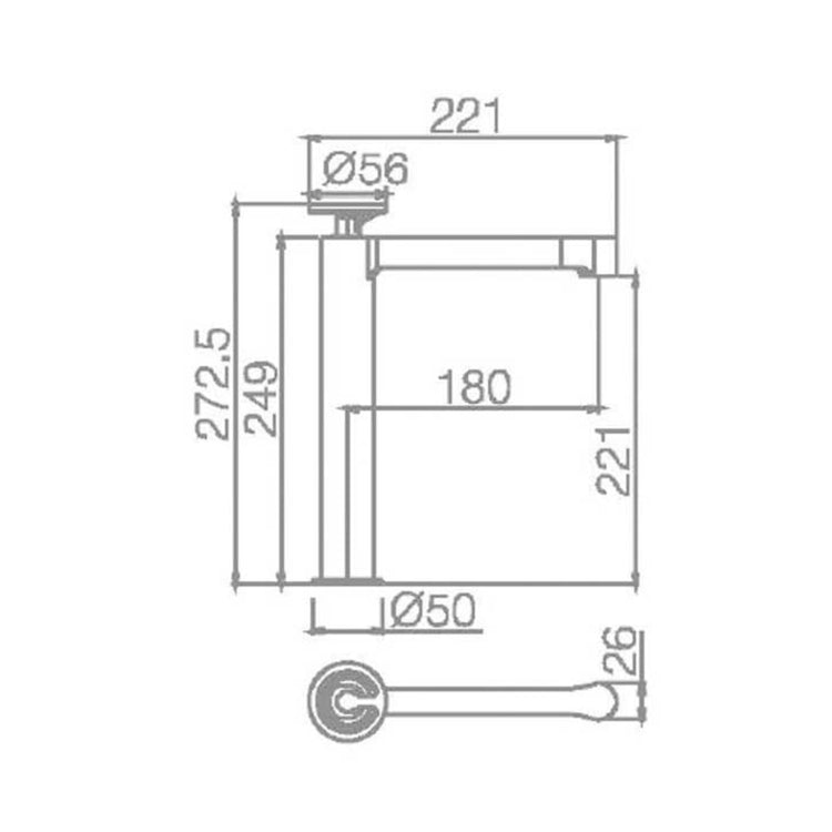Grifo de lavabo caño alto Olimpo