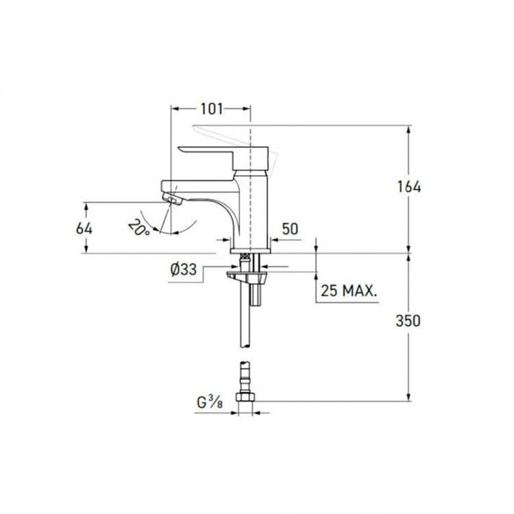 Grifo lavabo monomando Monk