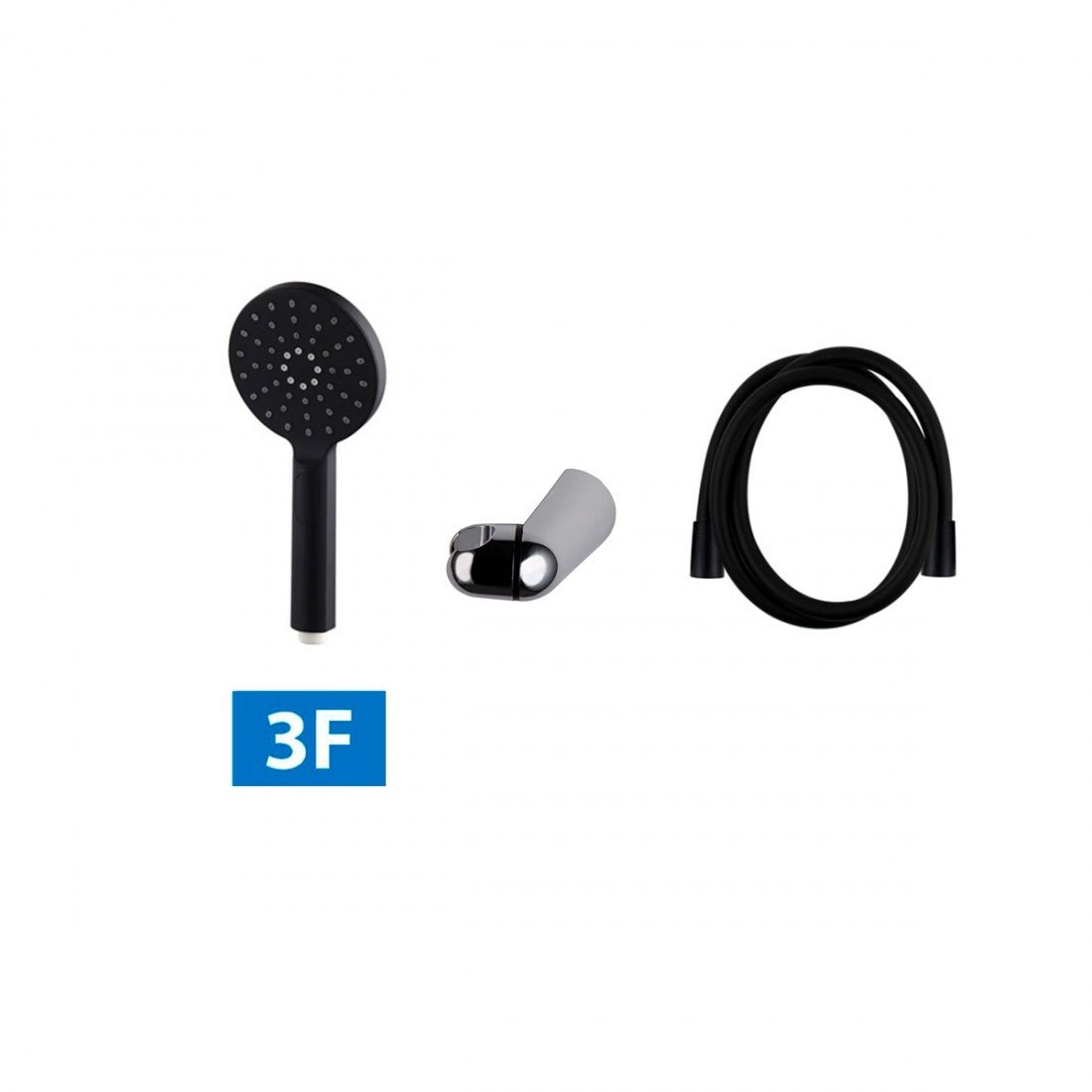 Grifo para ducha cromado y negro