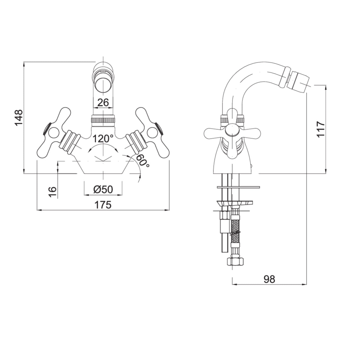 Grifo vintage bimando bidé Stilo - Thebath