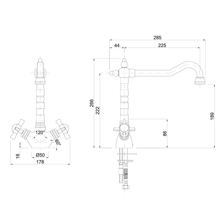 Grifo vintage caño alto Stilo