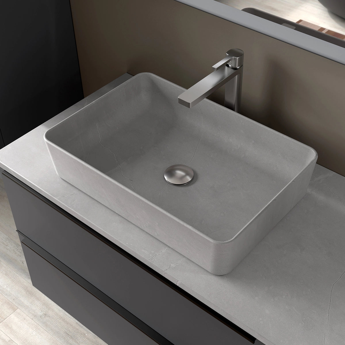 Lavabo rectangular de sobreponer Curazao