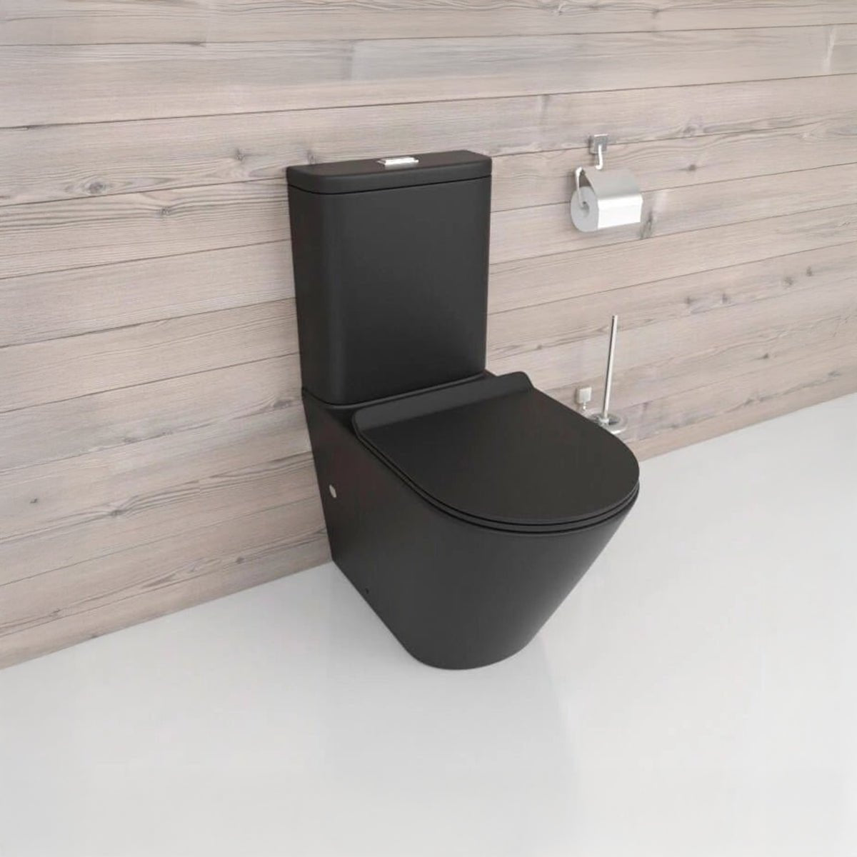 Inodoro pequeño Rimless Cyclone Black Mate - Thebath