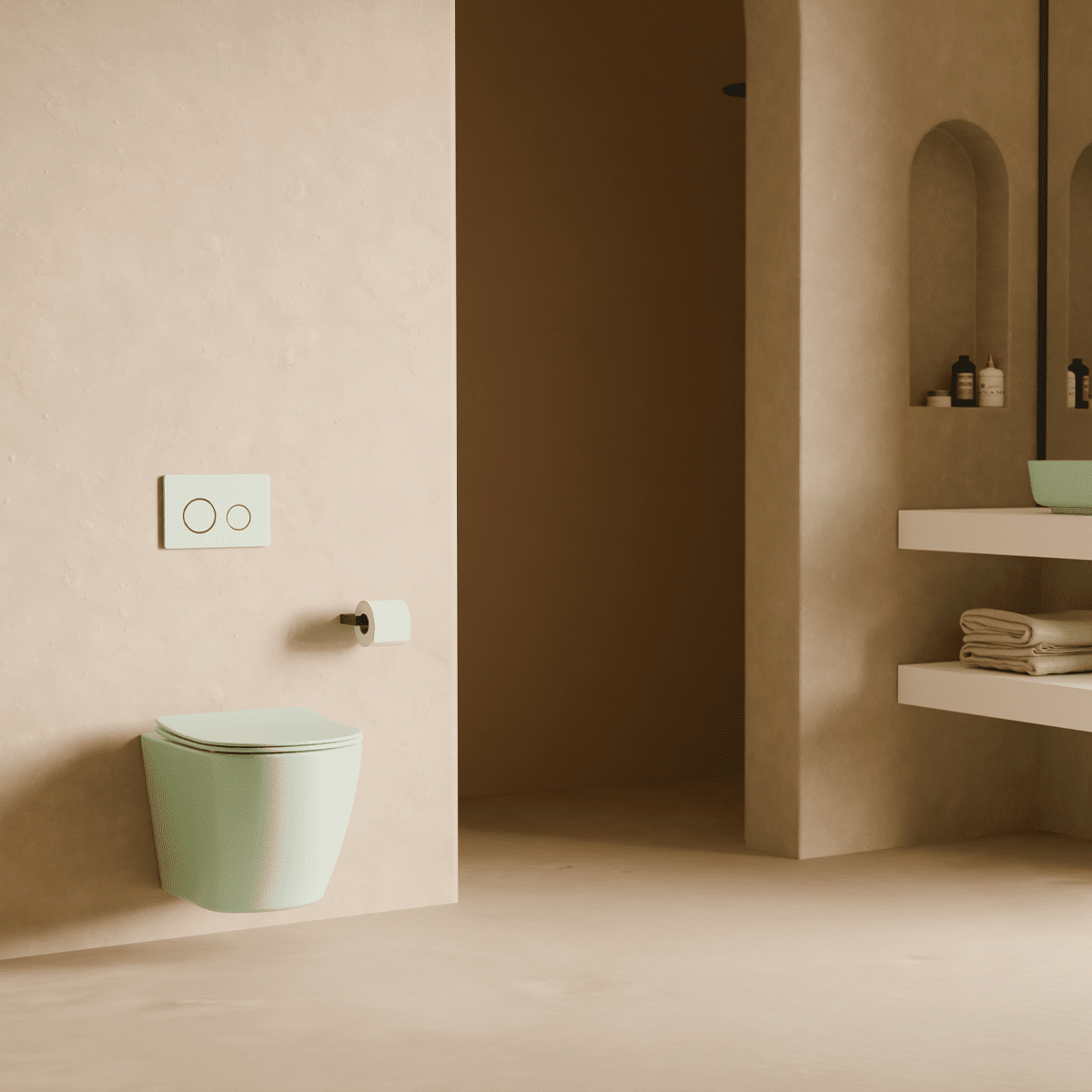 Inodoro verde menta suspendido Nora - The Bath