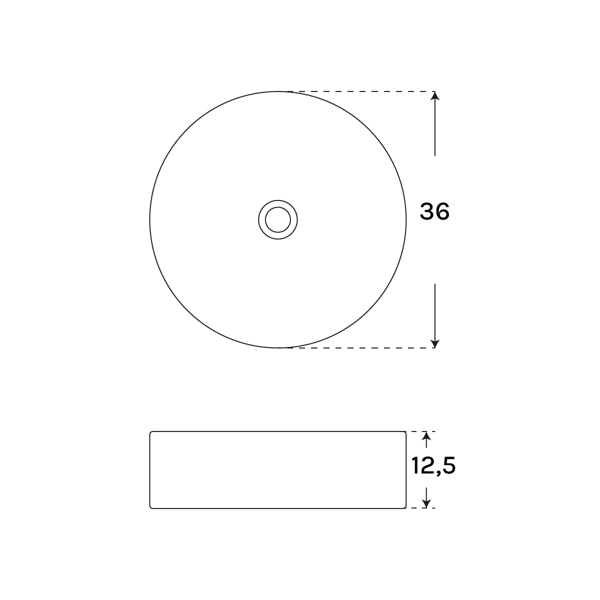 Lavabo blanco sobre encimera Oria - Thebath