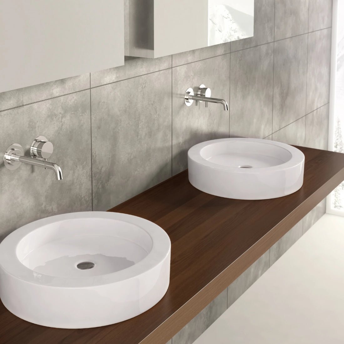 Lavabo bonito extra grueso sobre encimera Ada