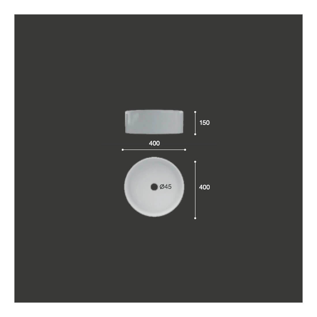 Lavabo cerámica sobre encimera Tebas