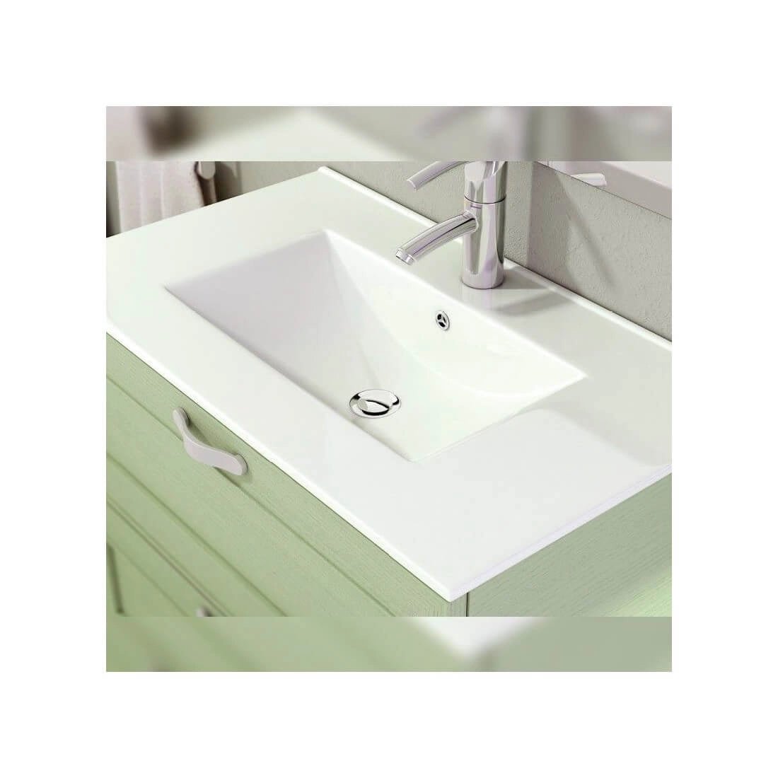 Lavabo cerámico sobre mueble Qoor