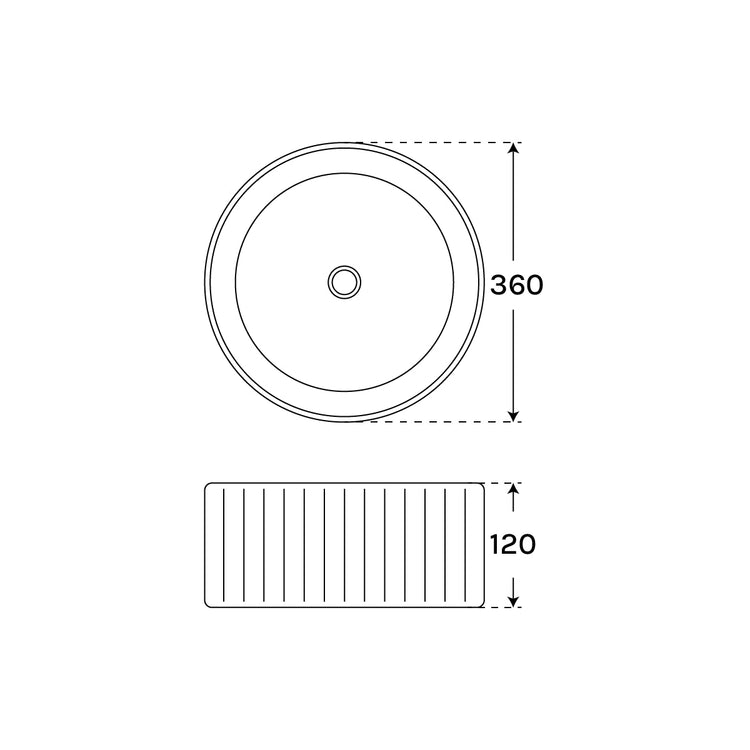 Lavabo circular sobre encimera Gina