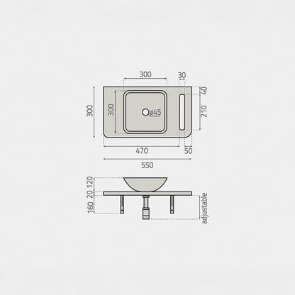 Lavabo con encimera integrada Oregón - Thebath