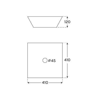 Lavabo cuadrado sobre encimera Flat - The Bath