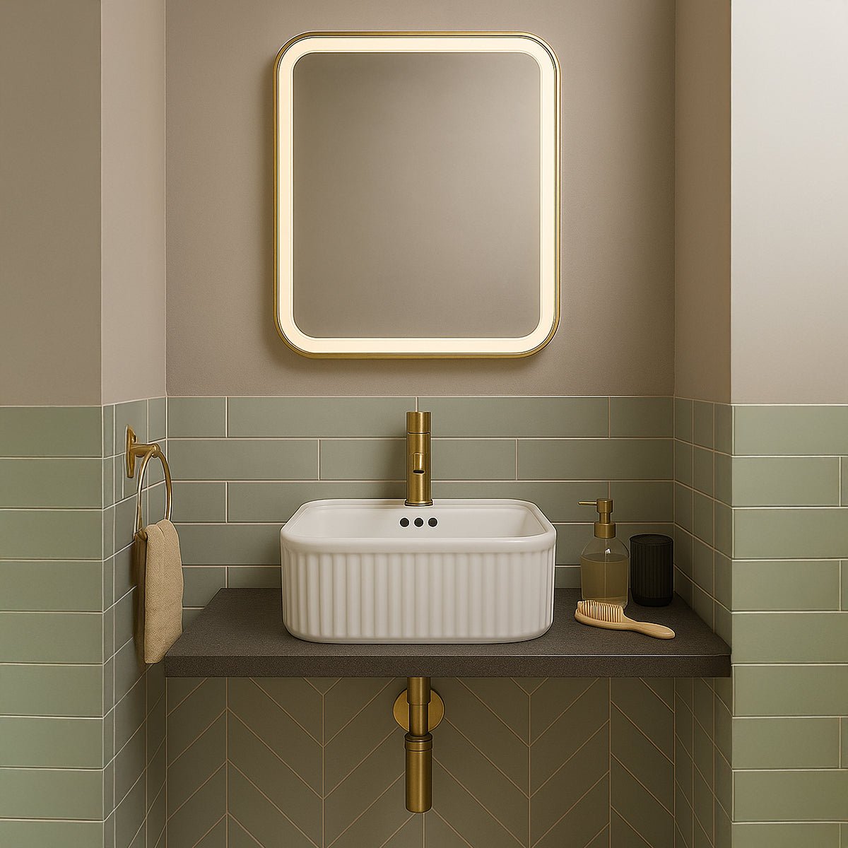 Lavabo cuadrado sobre encimera Seul - Thebath