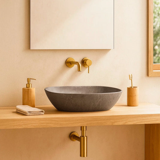 Lavabo de baño sobre encimera marrón Oriol - Thebath