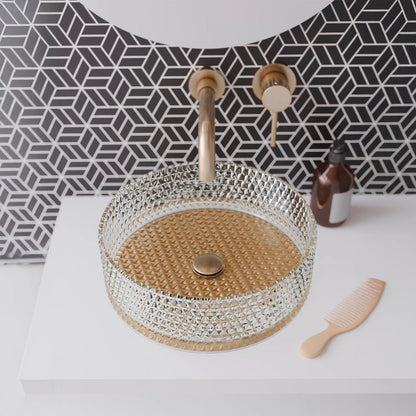 Lavabo de cristal dorado - Thebath
