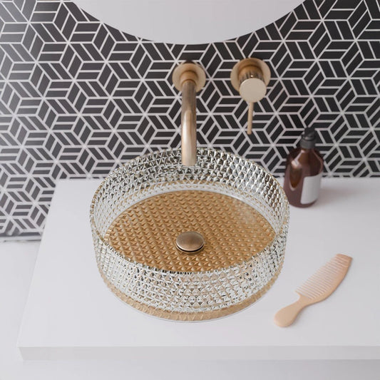 Lavabo de cristal dorado - Thebath