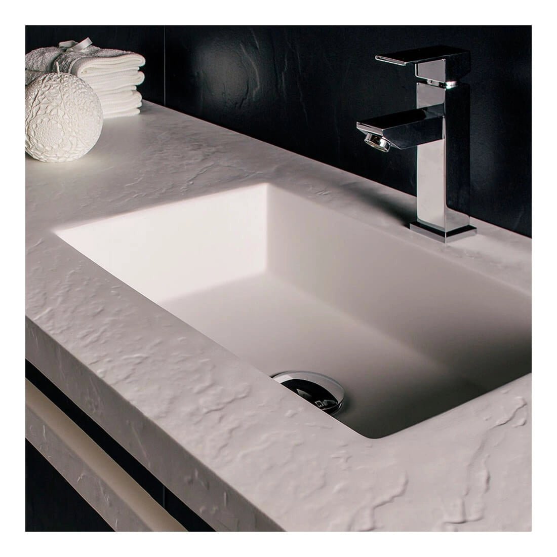 Lavamanos de resina textura pizarra Saona - Thebath