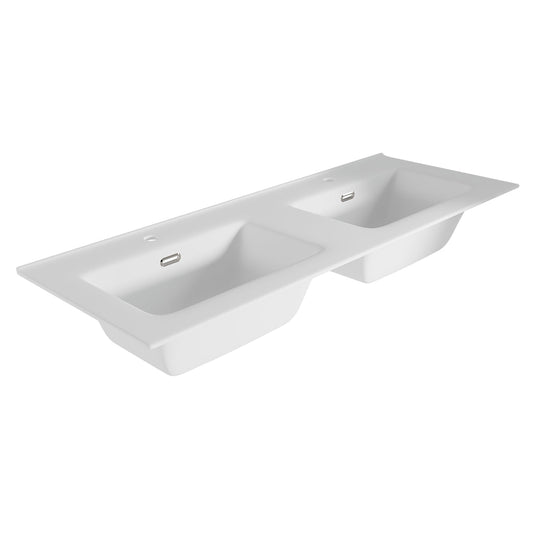 Lavabo doble seno blanco mate Shiba - Thebath