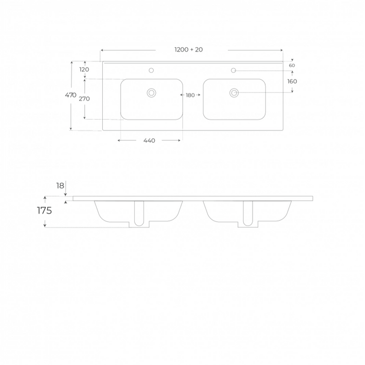 Lavabo doble seno Shiba