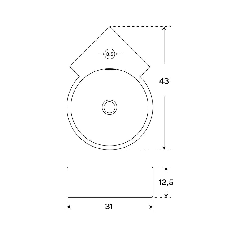 Lavabo esquinero suspendido Violette