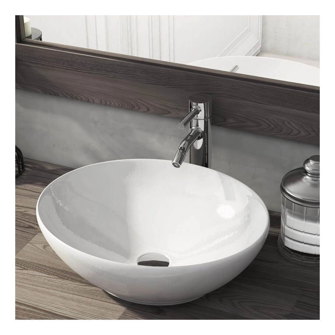 Lavabo cerámica sobre encimera Oval