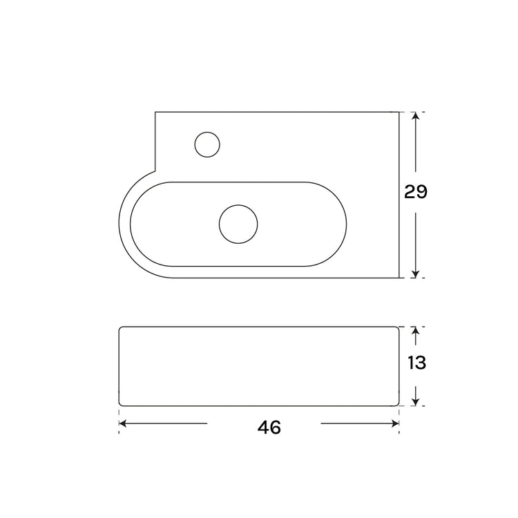 Lavabo pequeño sobre encimera Dalma