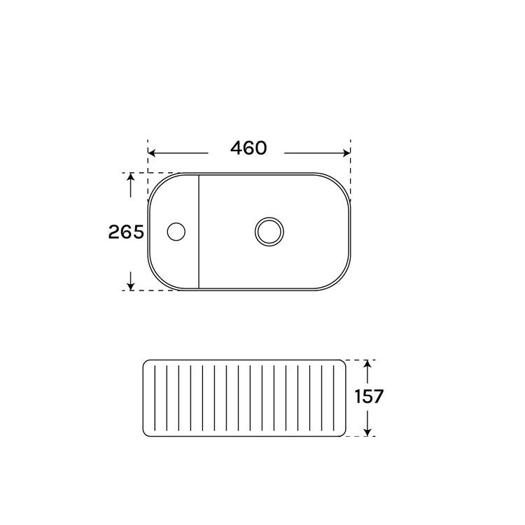 Lavabo rectangular sobre encimera Seul