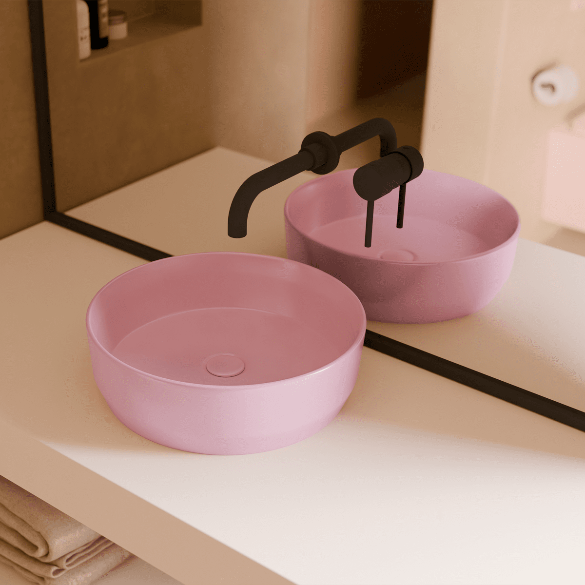 Lavabo rosa redondo Nora - The Bath