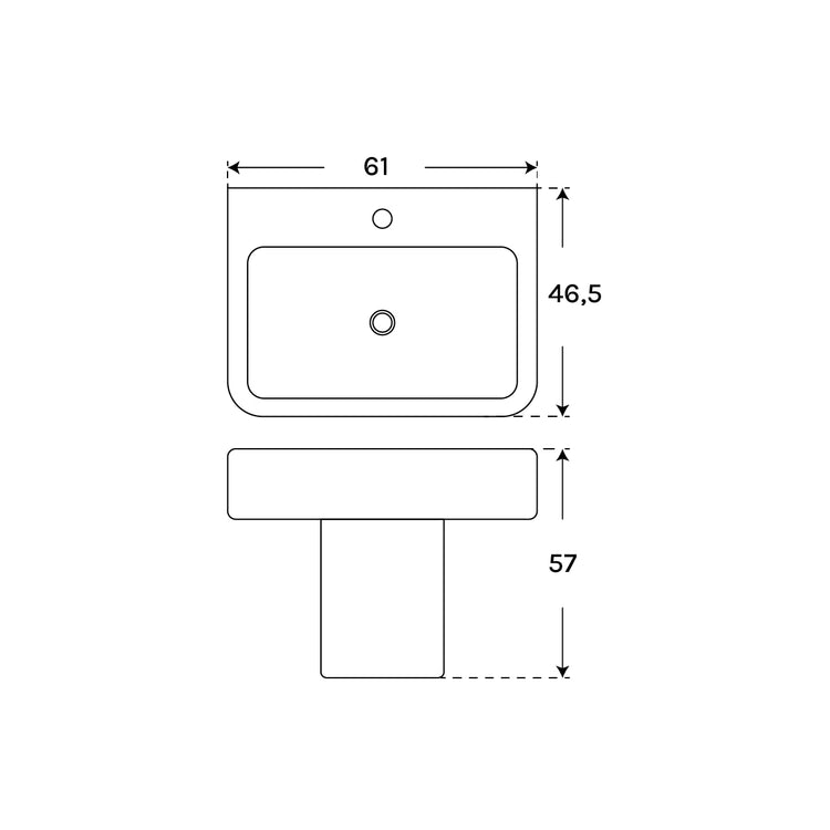 Lavabo semipedestal Atlanta