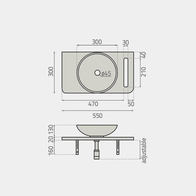 Lavabo sobre encimera pequeño Dakota