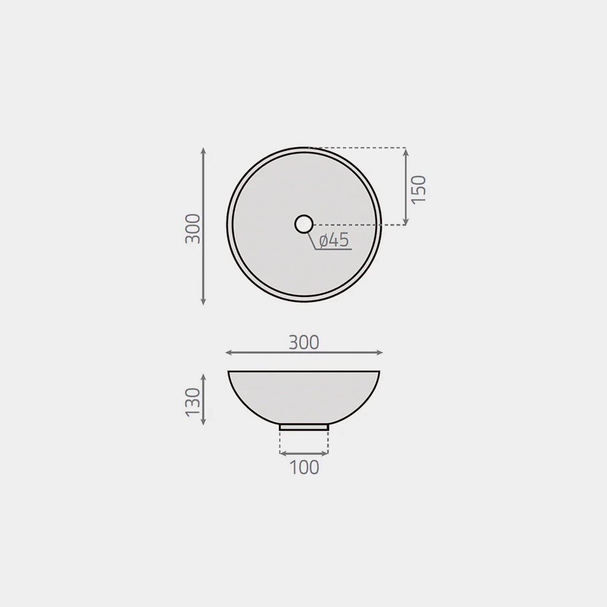 Lavabo sobre encimera pequeño Dakota - Thebath